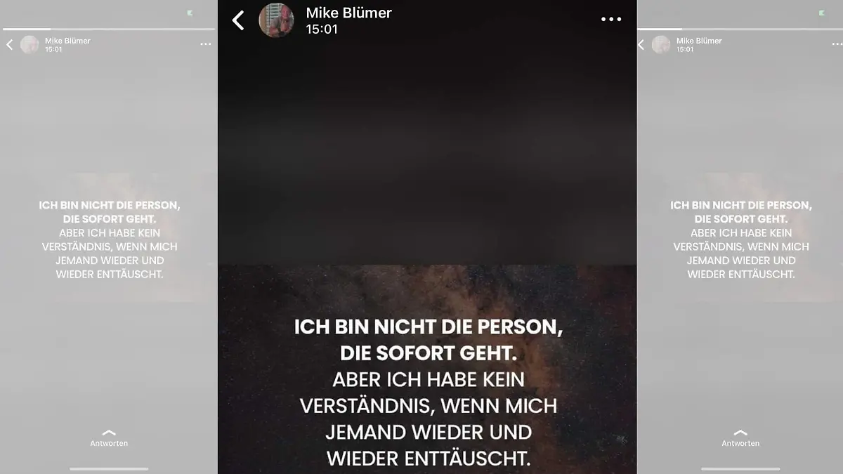 Mikes Status bei WhatsApp
