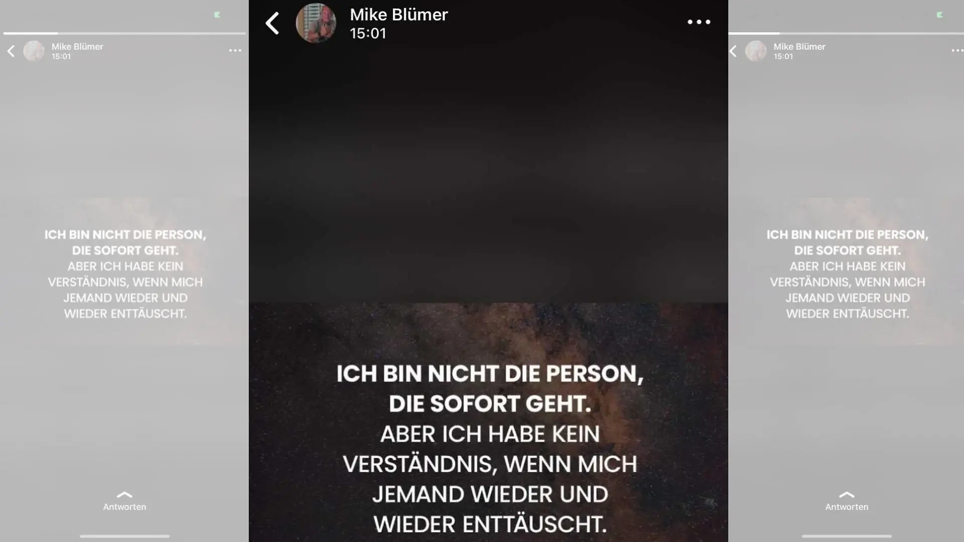 Mikes Status bei WhatsApp