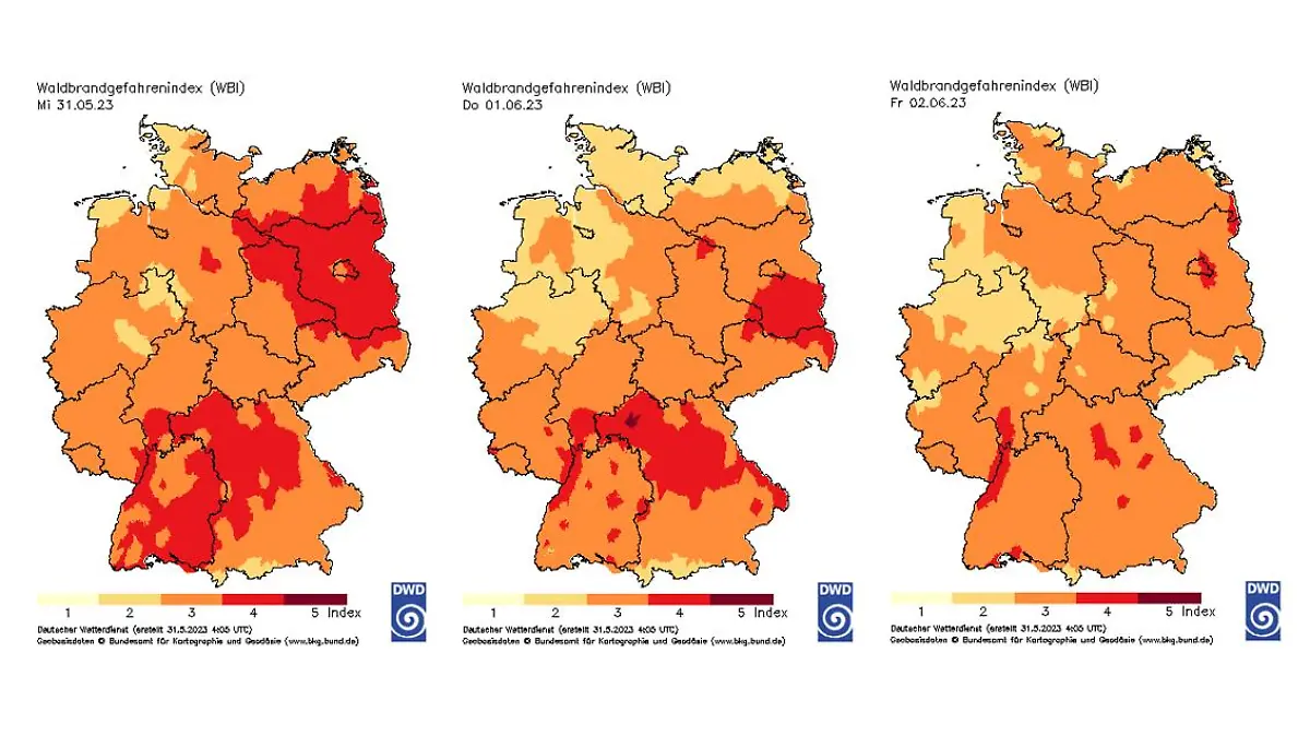 Waldbrandgefahrenindex des Deutschen Wetterdienstes