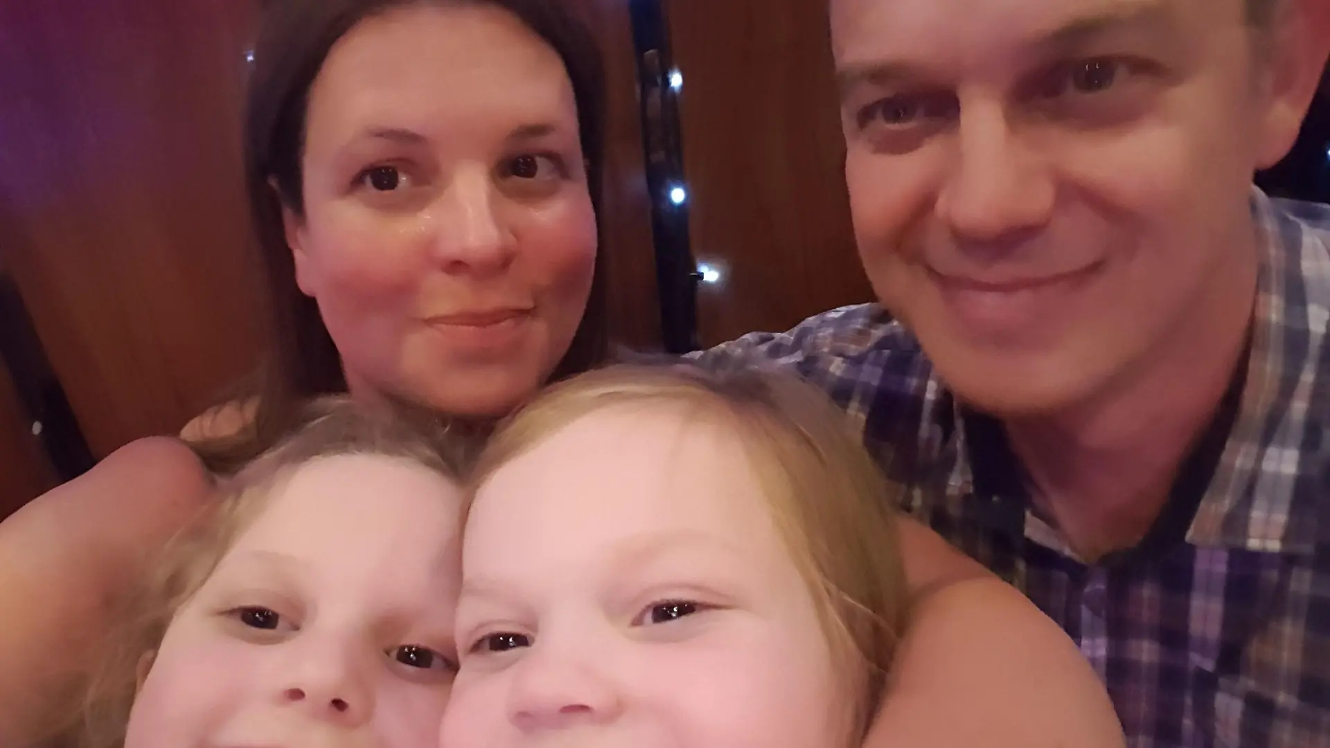 PIC FROM Kennedy News and Media (PICTURED: ANGUS MCKAY (50) FROM FYVIE, ABERDEENSHIRE, SCOTLAND, WITH HIS WIFE HELEN MCKAY (42) AND DAUGHTERS EMMA MCKAY (10) [LEFT] AND ZOE MCKAY (8) [RIGHT]) A dad was stunned when what he thought was a 'rugby injury' turned into BREAST CANCER more than 30 years later - leaving his shocked mates asking 'but you're a bloke?'. Angus McKay said he first noticed a lump on his left chest during his late teens but as a keen rugby player and black belt karate enthusiast, just thought he'd torn a muscle playing his contact sports. But when the 50-year-old was working offshore in Norway last year he began waking up in the middle of the night with a 'burning and itching' sensation on his chest and noticed the lump had got bigger. DISCLAIMER: While Kennedy News and Media uses its best endeavours to establish the copyright and authenticity of all pictures supplied, it accepts no liability for any damage, loss or legal action caused by the use of images supplied and the publication of images is solely at your discretion. SEE KENNEDY NEWS COPY - 0161 697 4266