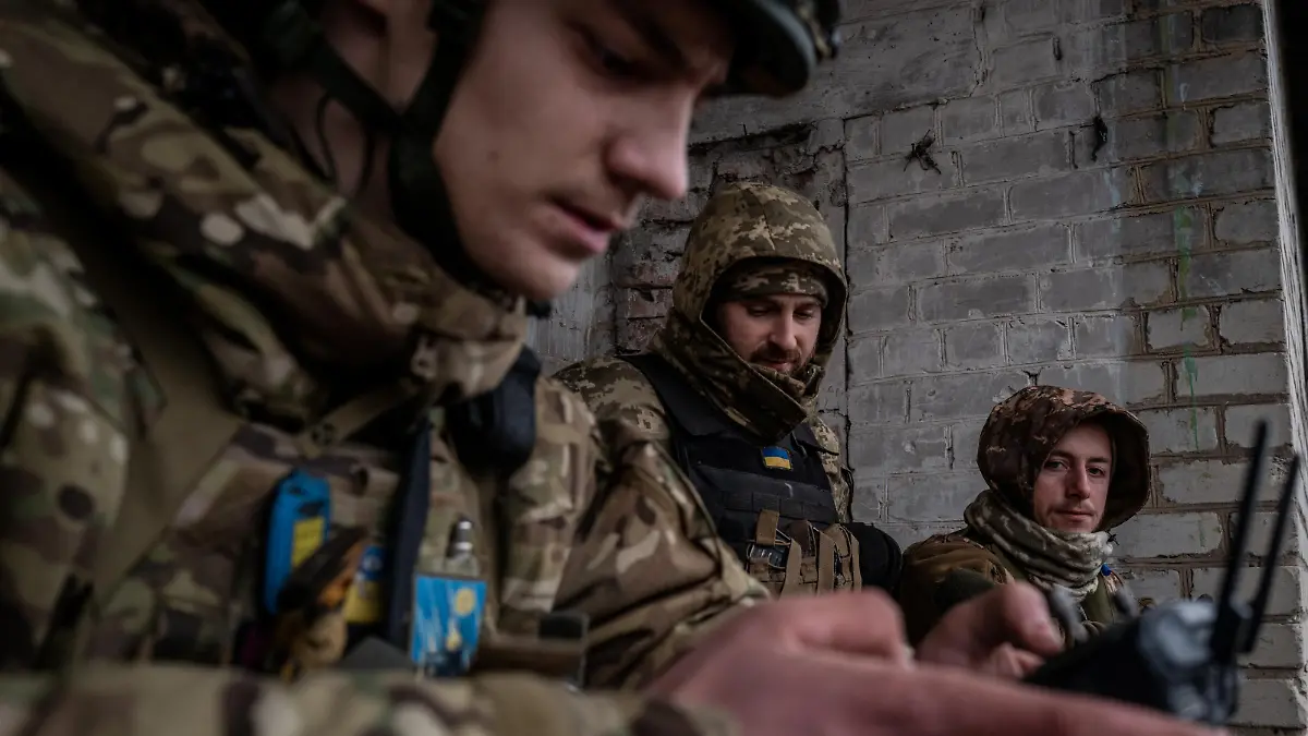 TORETSK, UKRAINE - MARCH 18: Ukrainian servicemen from 24th brigadeÄôs drone team work near the frontlines of Toretsk, Ukraine on March 18, 2023. Wolfgang Schwan / Anadolu Agency
