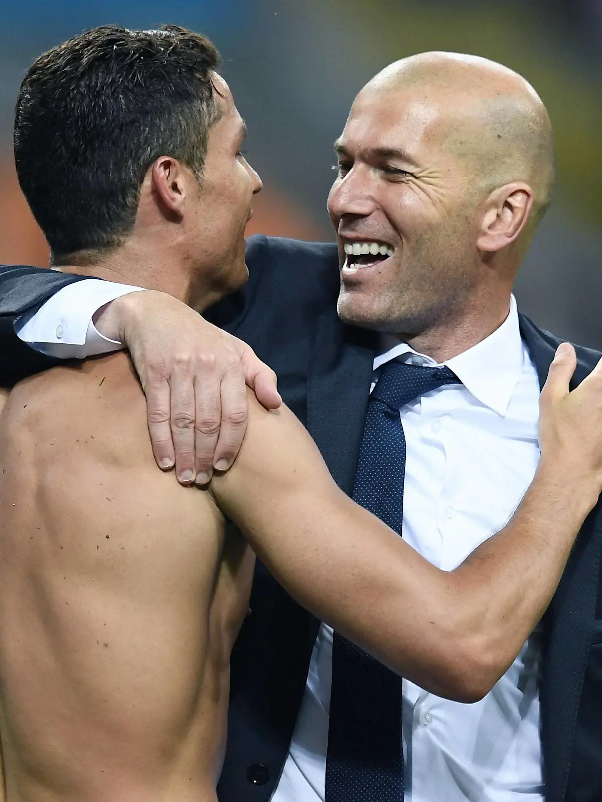 Mg Mailand 28/05/2016 - finale Champions League / Real Madrid-Atletico Madrid: Zinedine Zidane-Cristiano Ronaldo PUBLICATIONxNOTxINxITA  