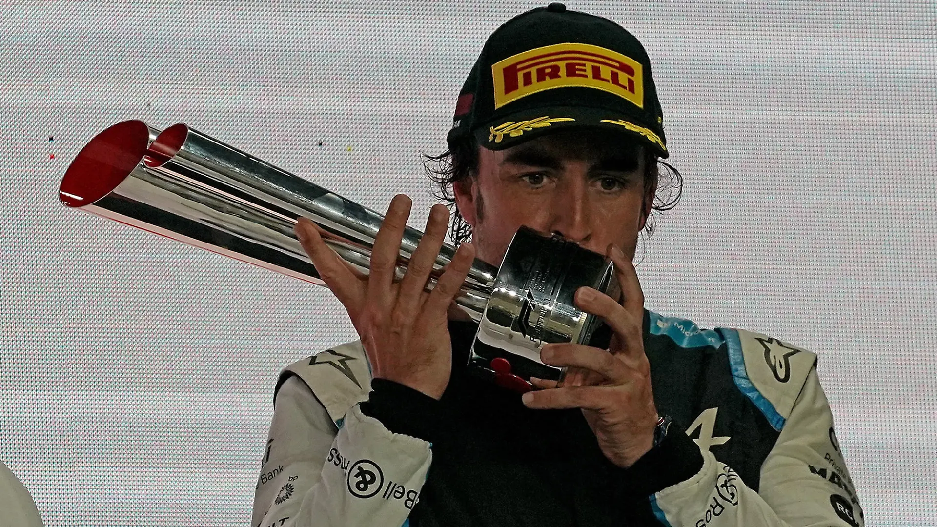 21.11.2021, Losail International Circuit, Doha, Formula 1 Ooredoo Qatar Grand Prix 2021 ,im Bild Podium: 3.Platz für Fernando Alonso (ESP), Alpine F1 Team