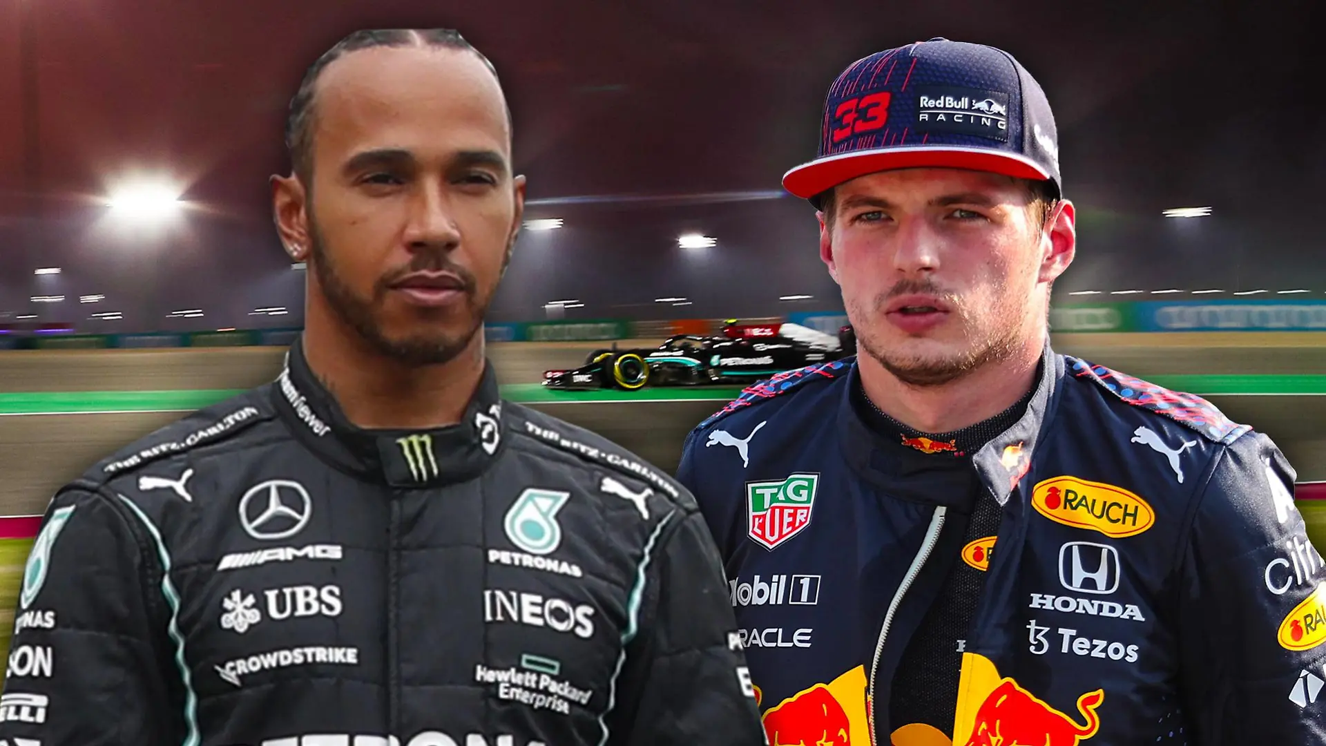 Lewis Hamilton und Max Verstappen.