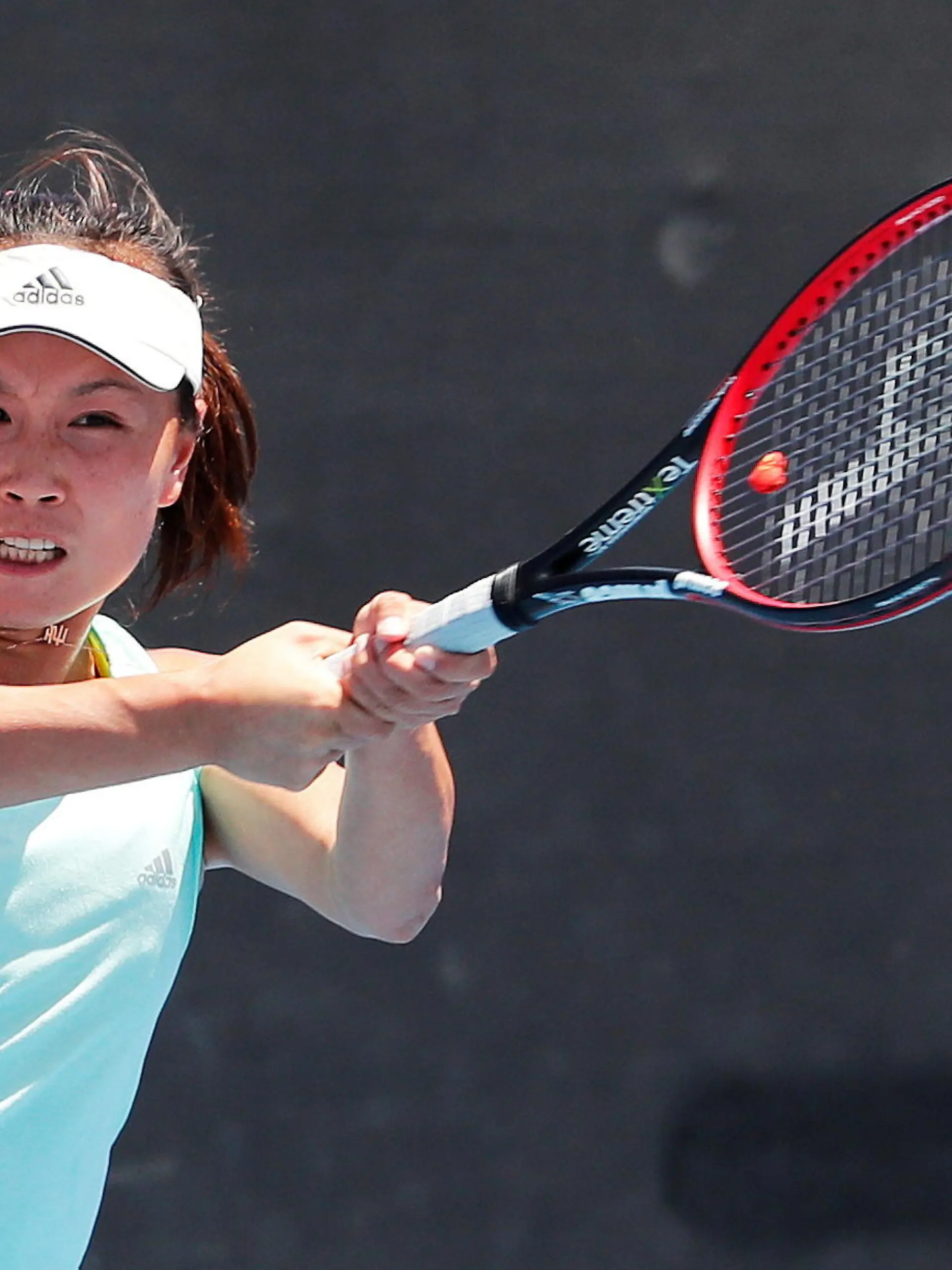 FILE PHOTO: China's Peng Shuai practises at the Australian Open at Melbourne Park, Melbourne, Australia, January 13, 2019. REUTERS/Adnan Abidi/File Photo