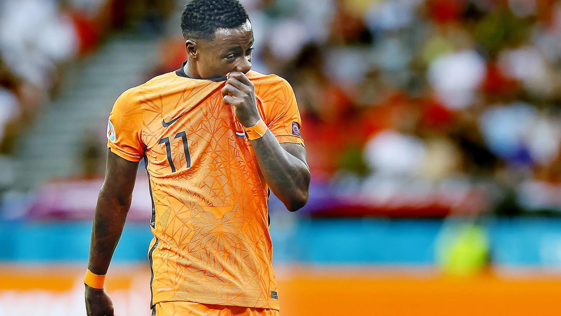 BUDAPEST, 27-06-2021 PuskasArena, Round of 16 of EURO2020 between Netherlands and Czech Republic 0-2. Quincy Promes Netherlands - Czech Republic PUBLICATIONxNOTxINxNED x12327723x Copyright:
