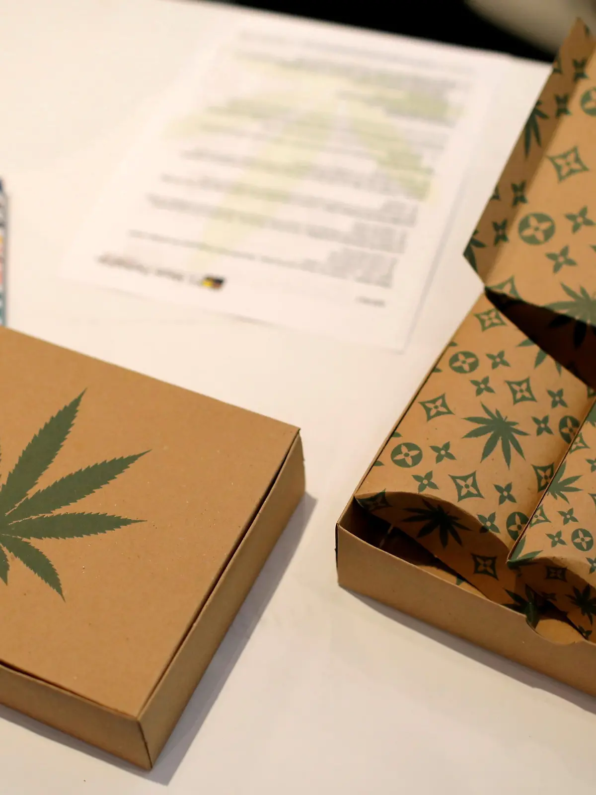 FILE PHOTO: Cannabis product boxes are displayed at The Cannabis World Congress & Business Exposition (CWCBExpo) trade show in New York City, New York, U.S., May 30, 2019. REUTERS/Mike Segar/File Photo/File Photo