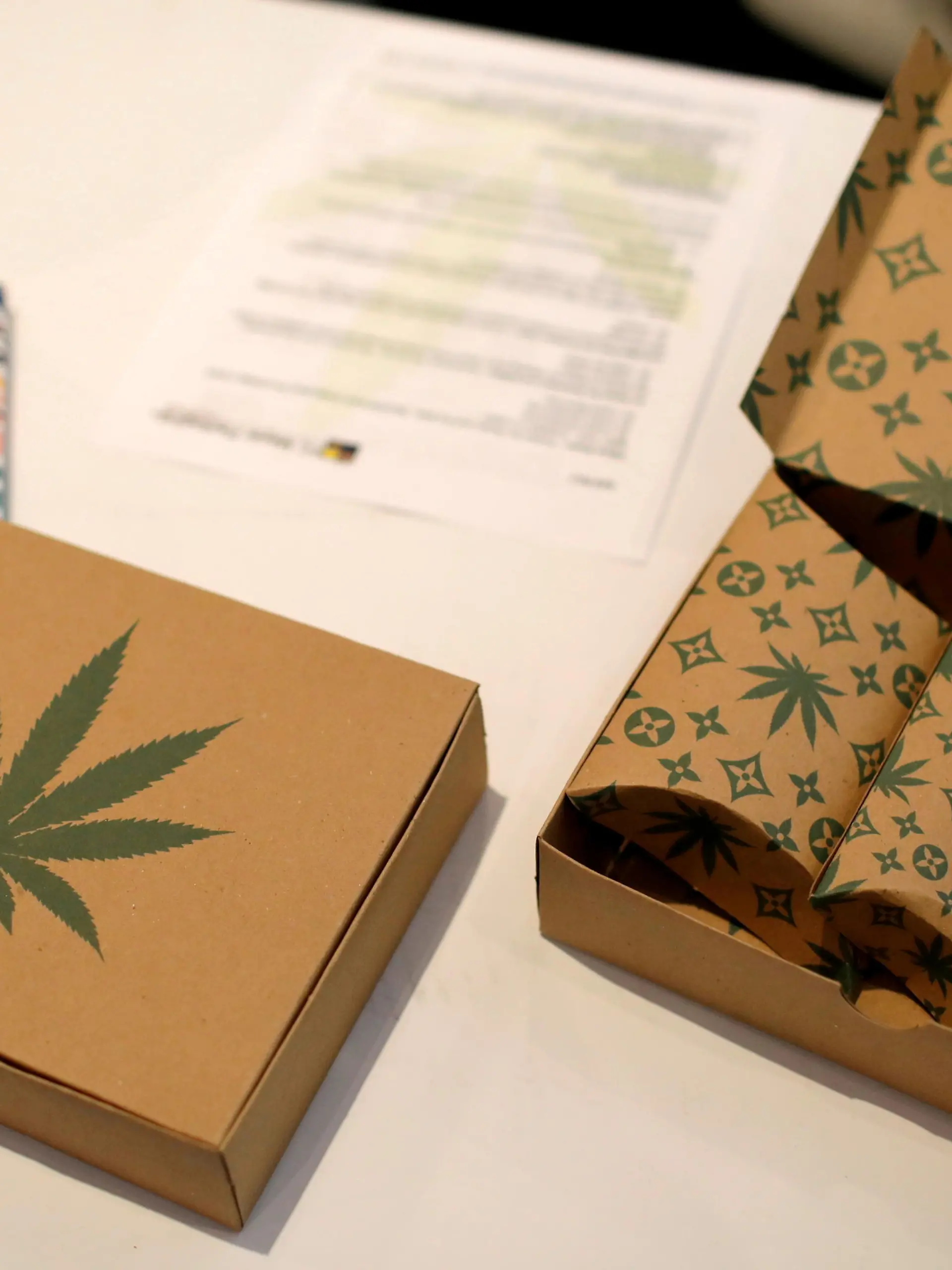 FILE PHOTO: Cannabis product boxes are displayed at The Cannabis World Congress & Business Exposition (CWCBExpo) trade show in New York City, New York, U.S., May 30, 2019. REUTERS/Mike Segar/File Photo/File Photo