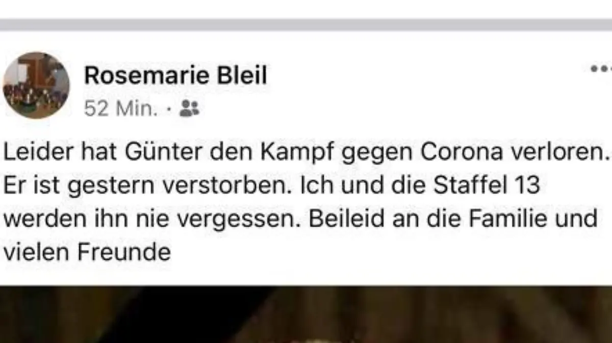 In einem Facebookpost nimmt Rosi Abschied von Bauer Günter