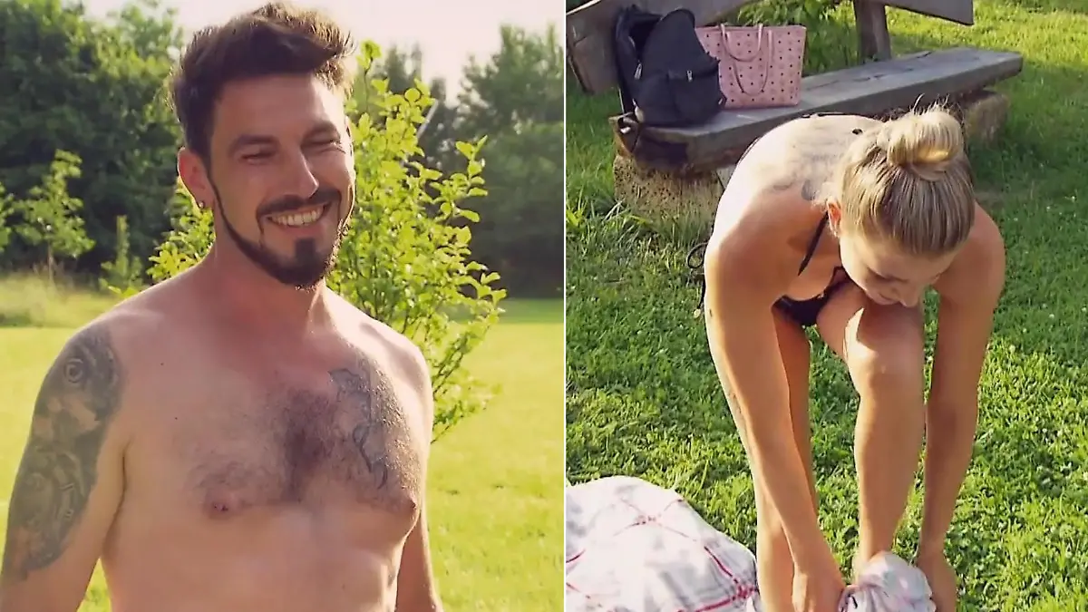 Bikini-Girl Sabrina ist ein echter Hingucker Bauer Mathias im Glück