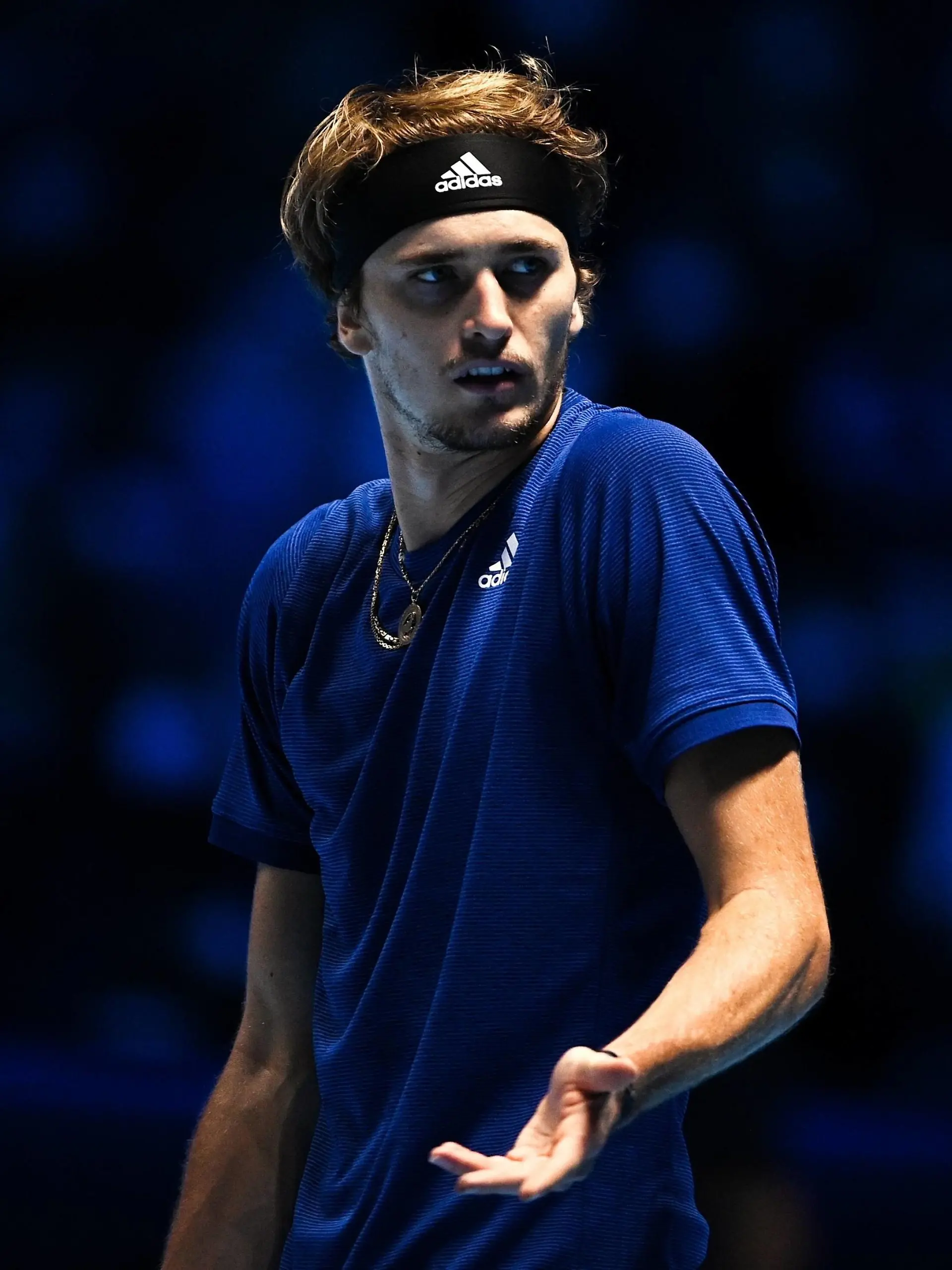  Italy Tennis ATP, Tennis Herren Finals Zverev - Hurkacz 6698957 18.11.2021 Germany s Alexander Zverev reacts during the group stage singles tennis match of the ATP Finals against Poland s Hubert Hurkacz at the Pala Alpitour venue in Turin, Italy. Alexey Filippov / Sputnik Turin Italy PUBLICATIONxINxGERxSUIxAUTxONLY Copyright: xAlexeyxFilippovx