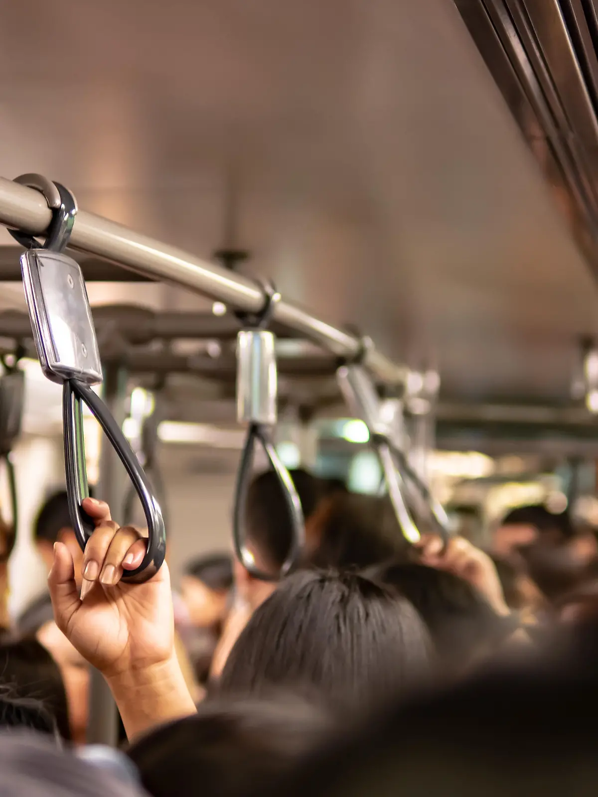 Crowd inside the train in rush hour