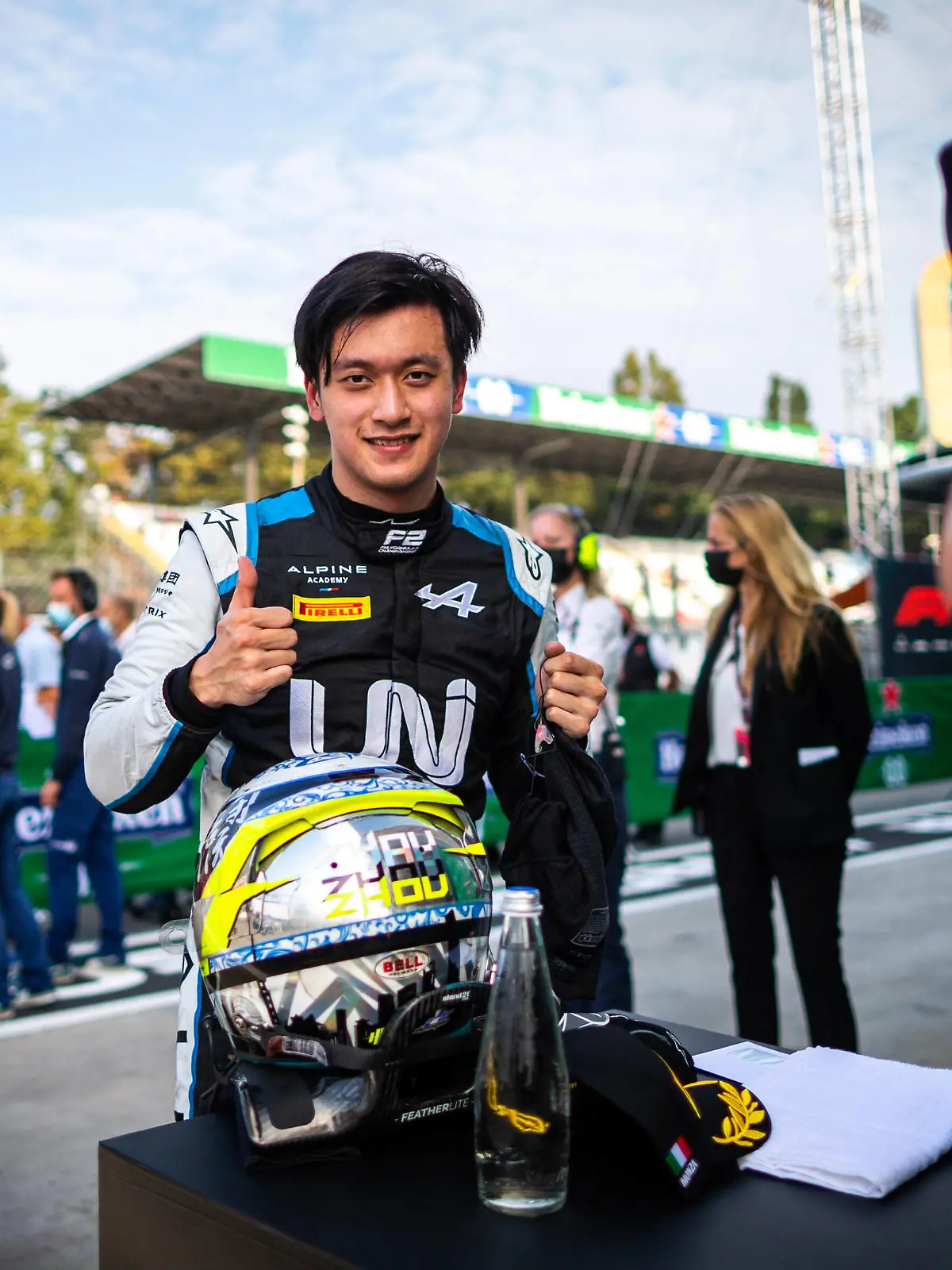 Zhou Guanyu chn, UNI-Virtuosi Racing, Dallara F2, portrait during the 5th round of the 2021 FIA Formula 2 Championship from September 9 to 12, 2021 on the Autodromo Nazionale di Monza, in Monza, Italy FORMULE 2 : Grand prix d Italie - Monza - 11/09/2021 DPPI/Panoramic PUBLICATIONxNOTxINxFRAxITAxBEL MON_GP_SR-0234 