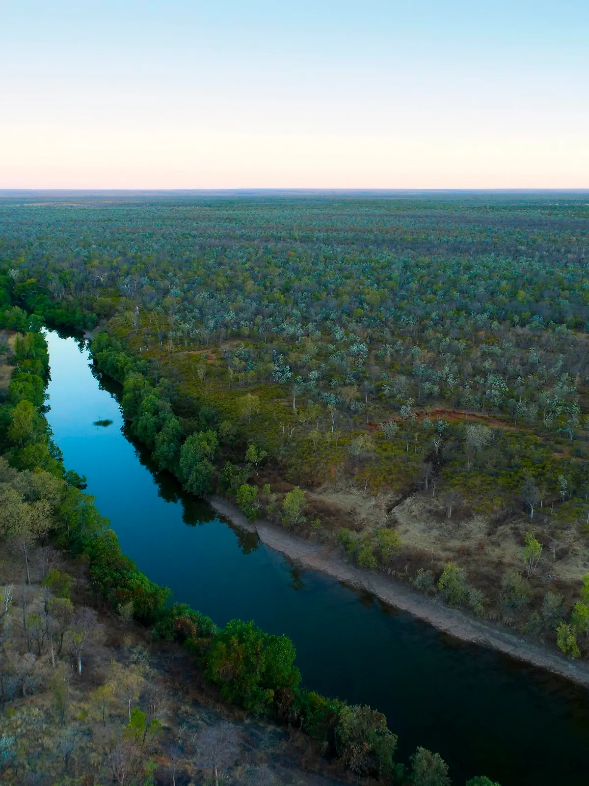 Aerial view over the East Baines River, Northern Territory, Australia