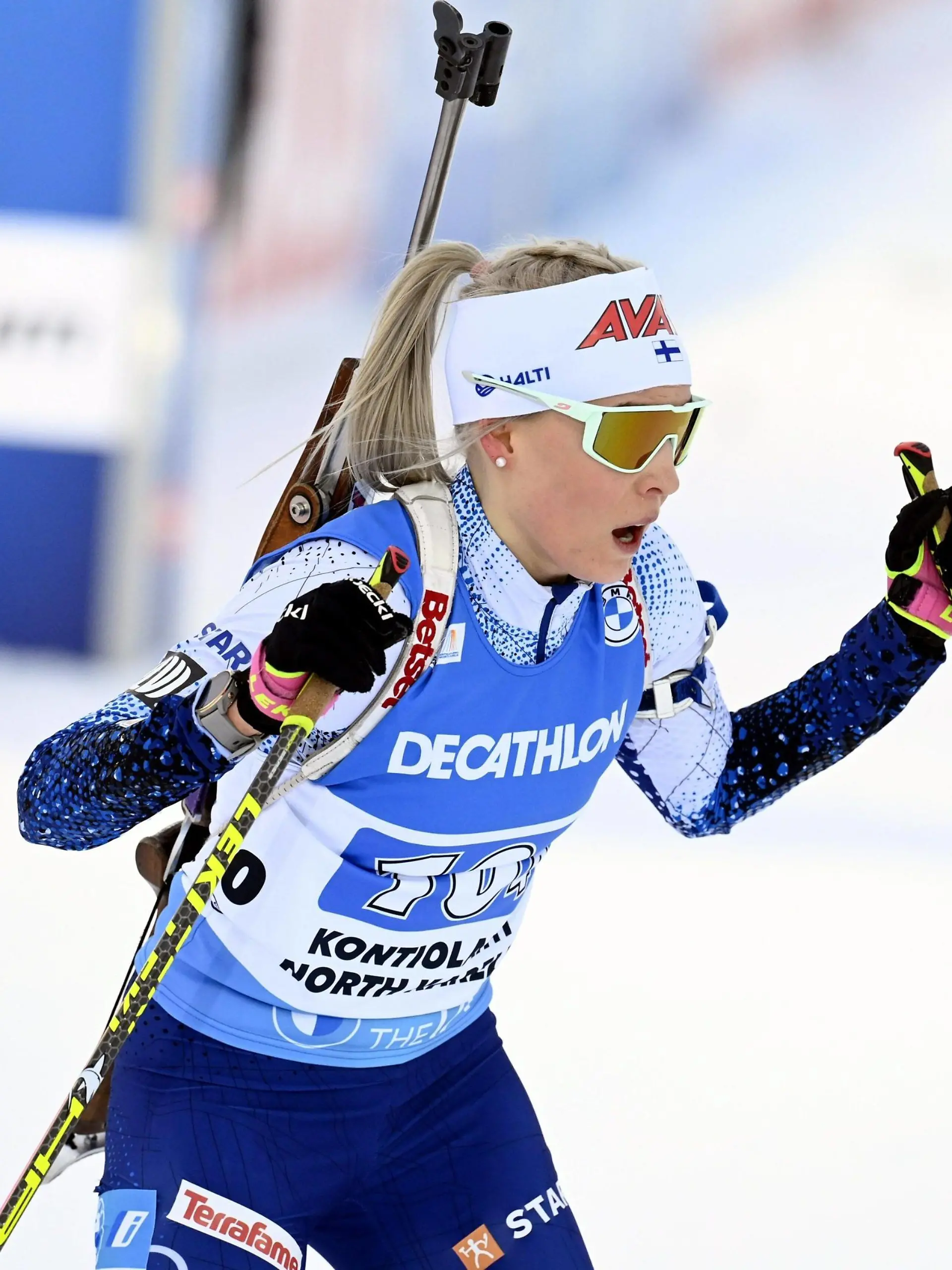  Erika Jänkä of Finland competes during women s 4x6 km relay competition of the IBU World Cup Biathlon event in Kontiolahti, Finland on March 3, 2022. Kontiolahti Finland LKFTJK20220303164449WLWA PUBLICATIONxNOTxINxSUIxAUTxFRAxKORxJPNxSWExNORxFINxDENxNED Copyright: xVesaxMoilanenx