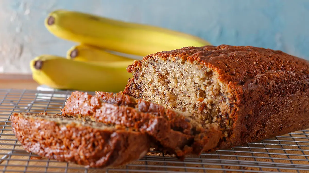 fresh sliced loaf of homemade banana bread