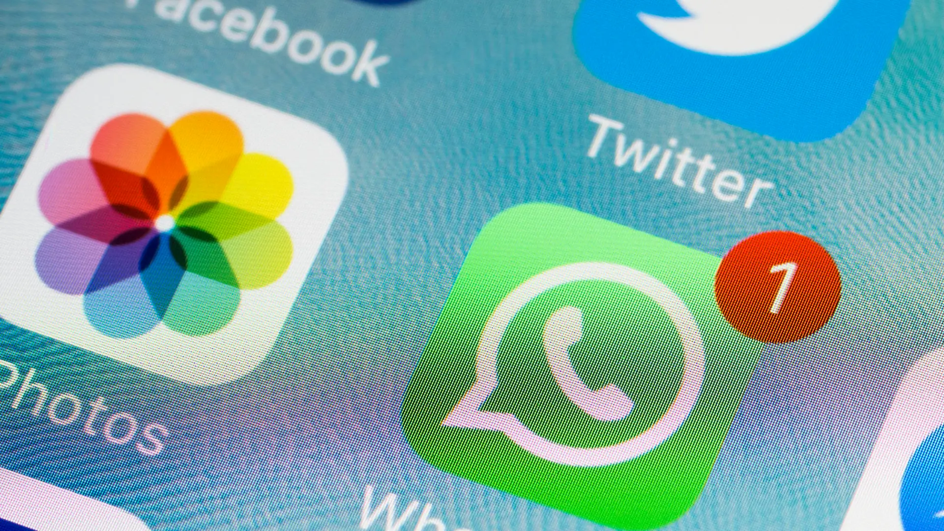 Istanbul, Turkey - February 6, 2016: Apple iPhone 6s screen with social media applications icons Facebook, Instagram, Twitter, Spotify, Youtube, Messenger, Paypal, Whatsapp etc.