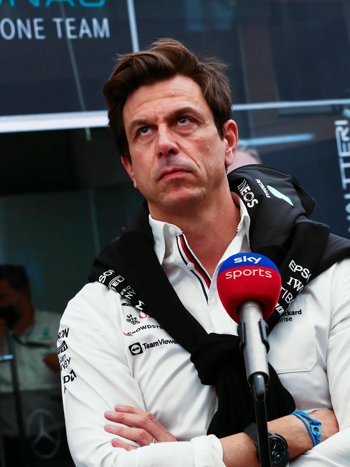 Formula 1 2021: Brazilian GP AUToDROMO JOS CARLOS PACE, BRAZIL - NOVEMBER 12: Toto Wolff, Team Principal and CEO, Mercedes AMG, is interviewed for Sky Sports F1 during the Brazilian GP at Autodromo Jos Carlos Pace on Friday November 12, 2021 in Sao Paulo, Brazil. Photo by Jerry Andre / LAT Images Images PUBLICATIONxINxGERxSUIxAUTxHUNxONLY GP2119_133937JA_654 