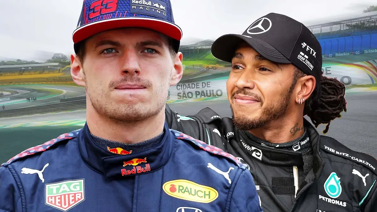 Bildkombo Max Verstappen und Lewis Hamilton