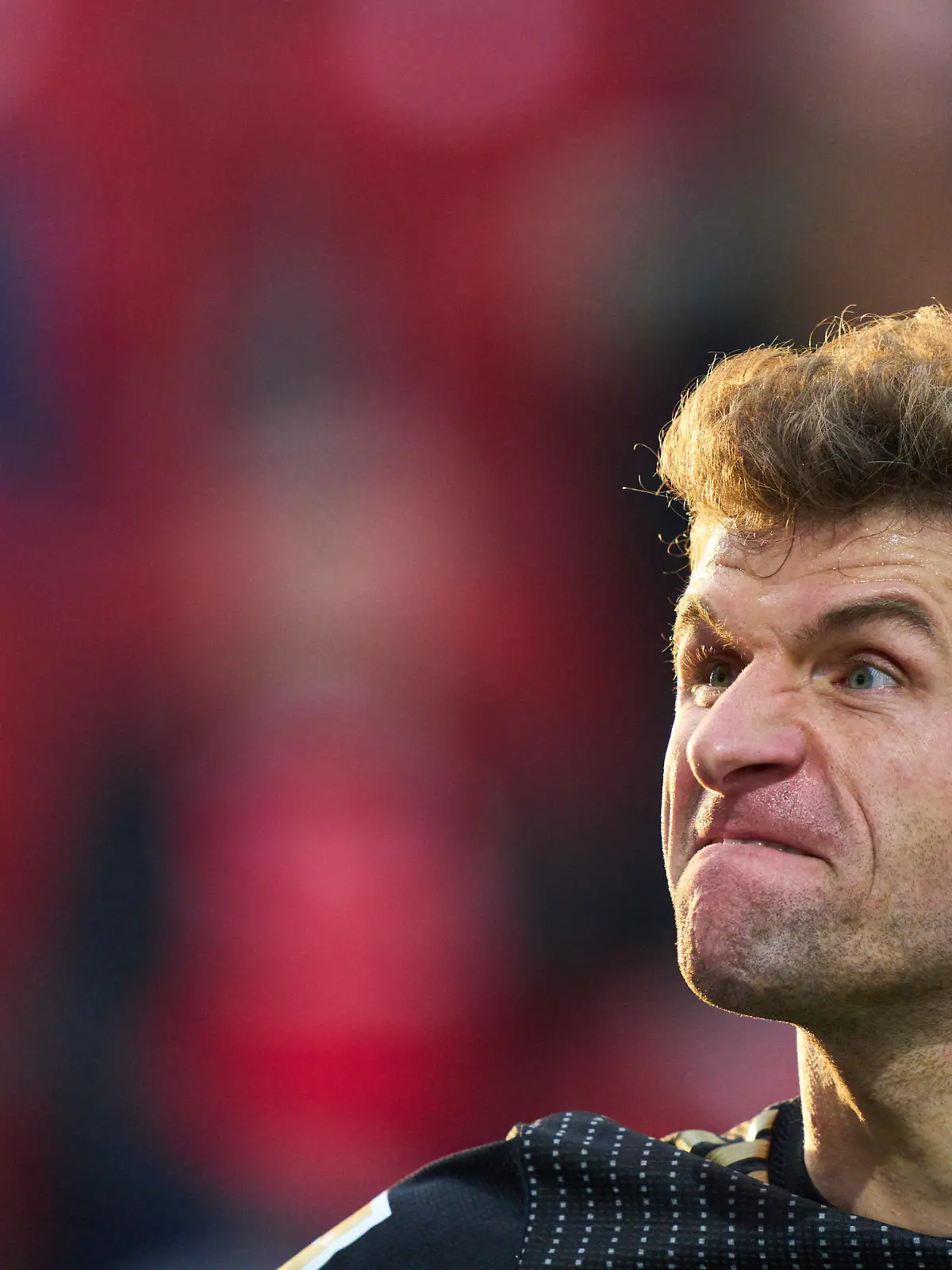  Thomas MUELLER, MÜLLER, FCB 25 celebrates 1-4 of Kingsley COMAN, FCB 29 in the match 1.FC UNION BERLIN - FC BAYERN MUENCHEN 1.German Football League on October 30, 2021 in Berlin, Germany. Season 2021/2022, matchday 10, 1.Bundesliga, FCB, München, 10.Spieltag.