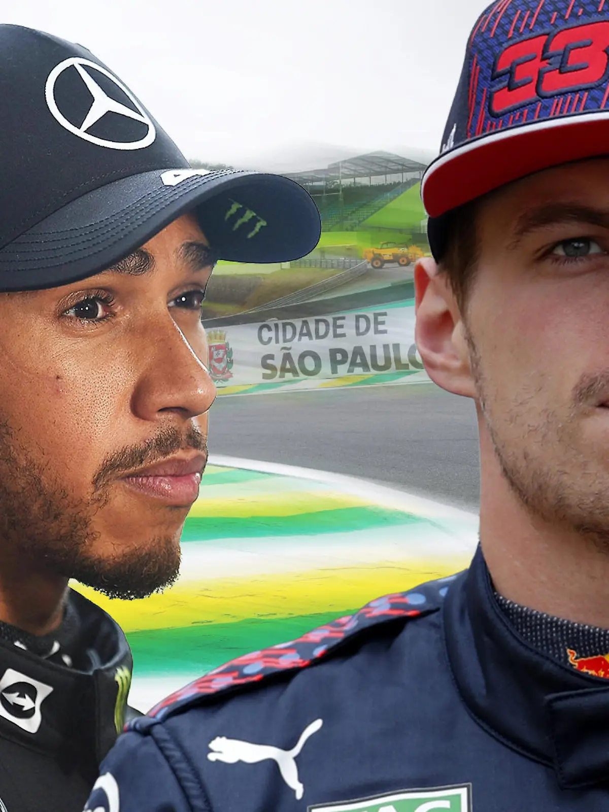 Bildkombo: Lewis Hamilton (l.) und Max Verstappen