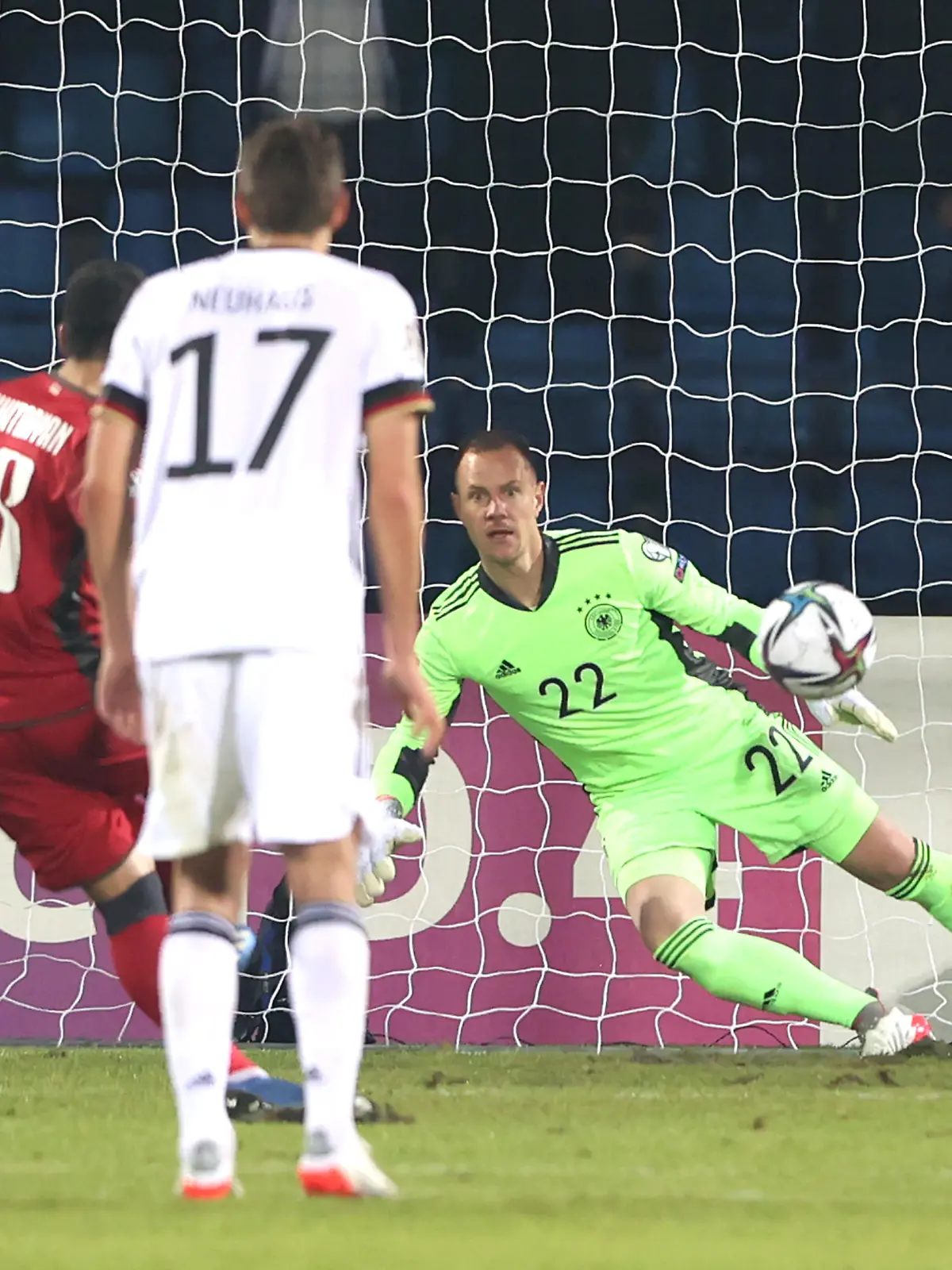 YEREVAN, ARMENIA - NOVEMBER 14: Marc-Andre ter Stegen of Germany fails to save the Armenia first goal scored by Henrikh Mkhitaryan of Armenia from the penalty spot during the 2022 FIFA World Cup Qualifier match between Armenia and Germany at Hanrapetakan Stadium on November 14, 2021 in Yerevan, . (Photo by Alexander Hassenstein/Getty Images)