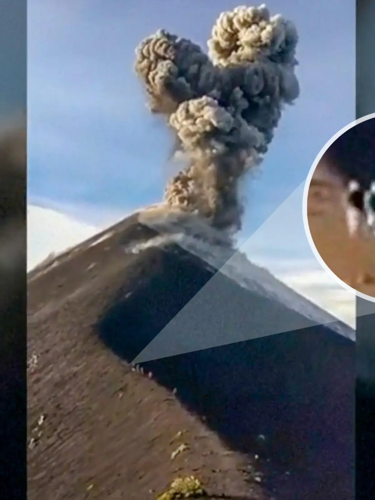 Die Bergsteiger am Volcán de Fuego in Guatemala wurden vom Ausbruch überrascht.