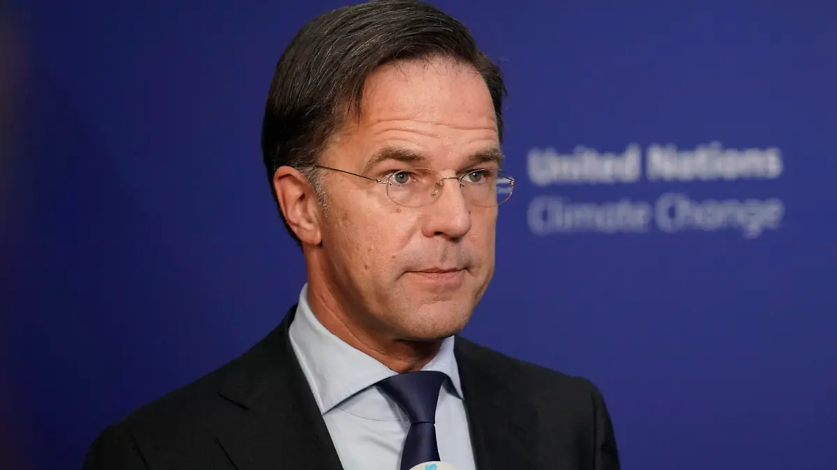 Prime Minister of the Netherlands Mark Rutte speaks to the media at the COP26 U.N. Climate Summit, in Glasgow, Scotland, Monday, Nov. 1, 2021. The U.N. climate summit in Glasgow gathers leaders from around the world, in Scotland's biggest city, to lay out their vision for addressing the common challenge of global warming. (AP Photo/Alberto Pezzali)