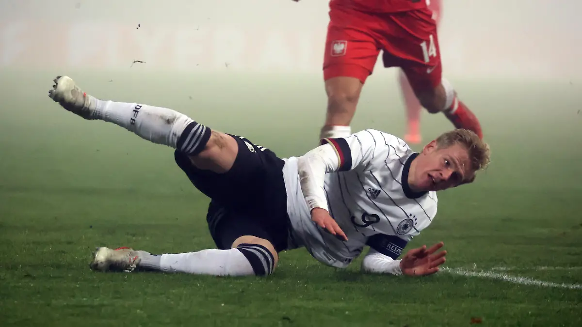 Deutschland, Großaspach, 12.11.2021, Fussball, UEFA U21 EM Qualifikation, U21 DFB Deutschland - U21 Polen: Jonathan Burkhardt (Deutschland). Foto: Robin Rudel