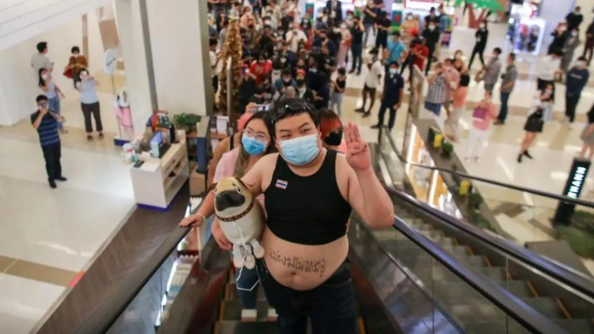 Protest-Aktion gegen König Rama X. in Thailand.