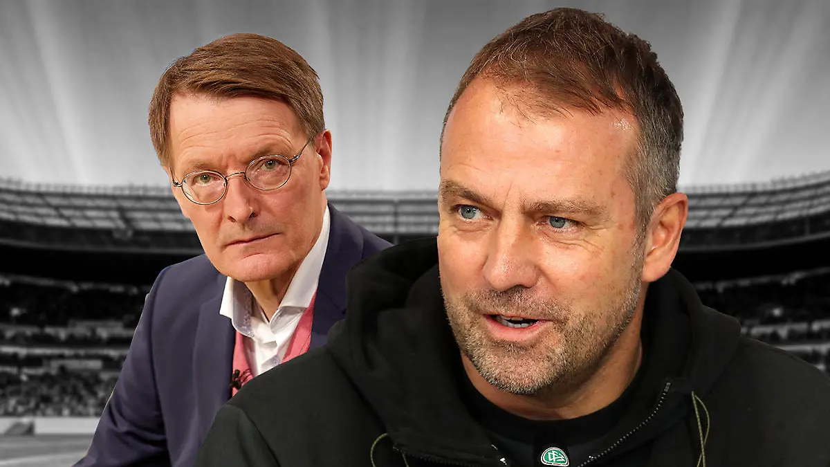 Hansi Flick und Karl Lauterbach.