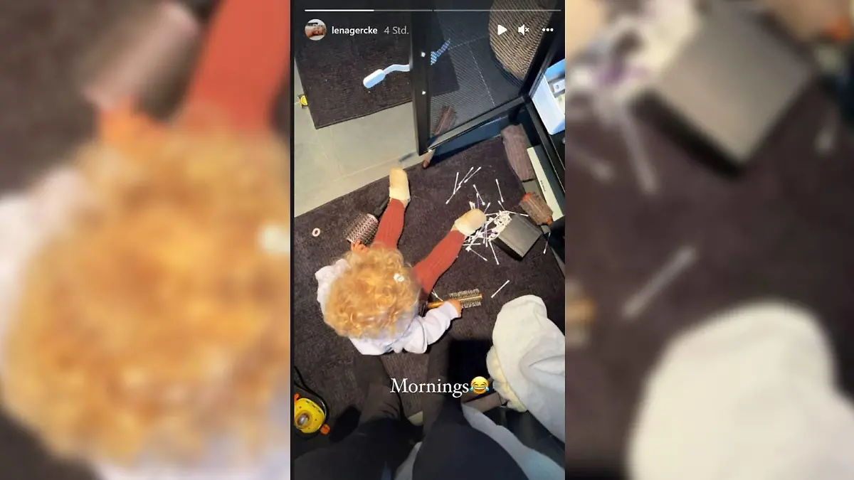 Lena Gerckes Tochter Zoe hat sich am Badezimmerschrank vergriffen.