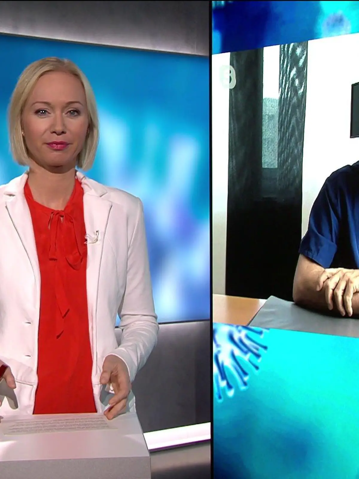 Katrin Neumann spricht mit Prof. Uwe Janssens