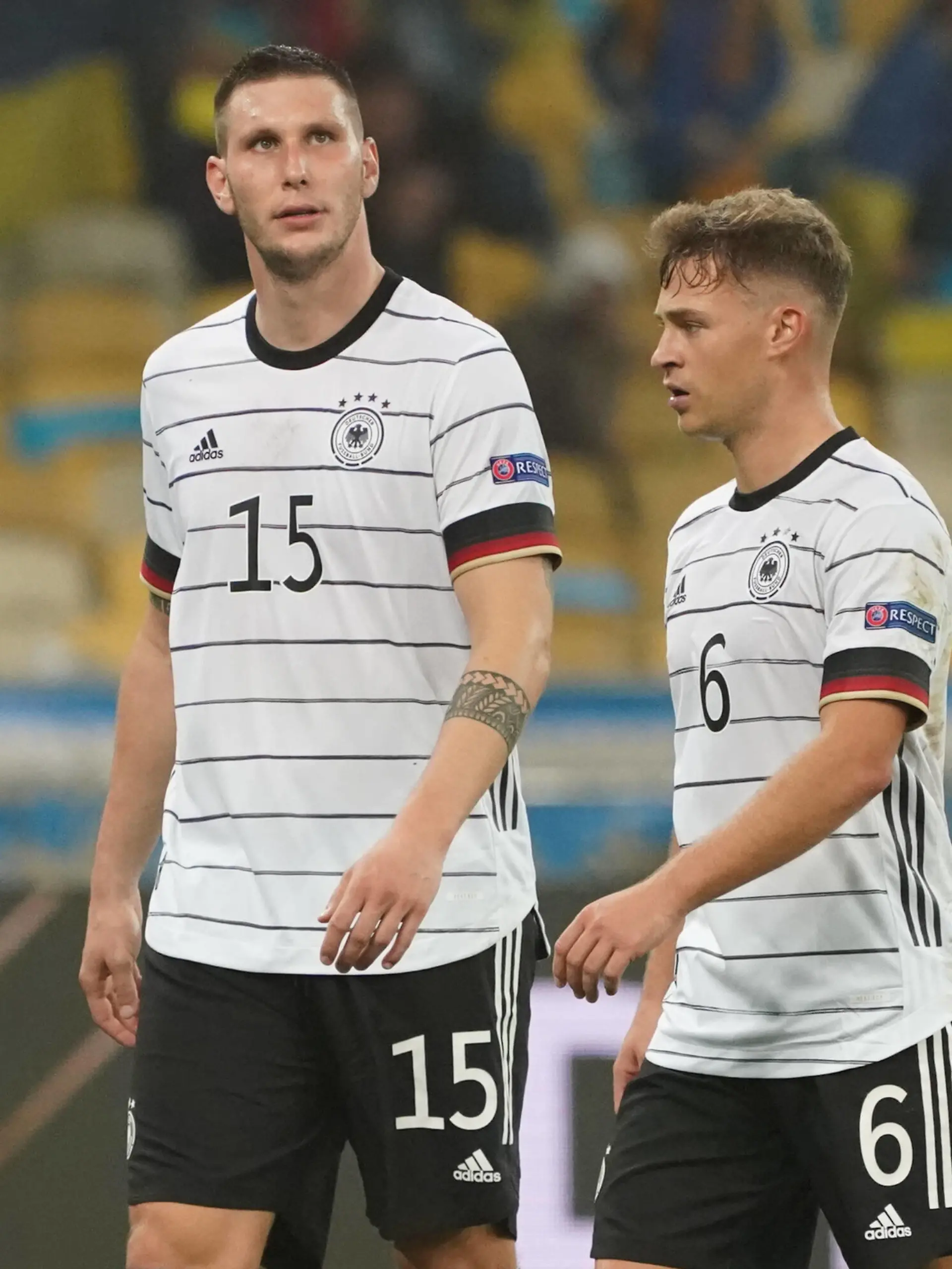  Niklas Süle Deutschland Germany mit Joshua Kimmich Deutschland Germany - 10.10.2020: Ukraine vs. Deutschland, UEFA Nations League, 3. Spieltag, Olympiastadion Kiew DISCLAIMER: DFB regulations prohibit any use of photographs as image sequences and/or quasi-video. *** Niklas Süle Germany Germany with Joshua Kimmich Germany Germany 10 10 2020 Ukraine vs Germany, UEFA Nations League, 3 Matchday, Olympic Stadium Kiev DISCLAIMER DFB regulations prohibit any use of photographs as image sequences and or quasi video