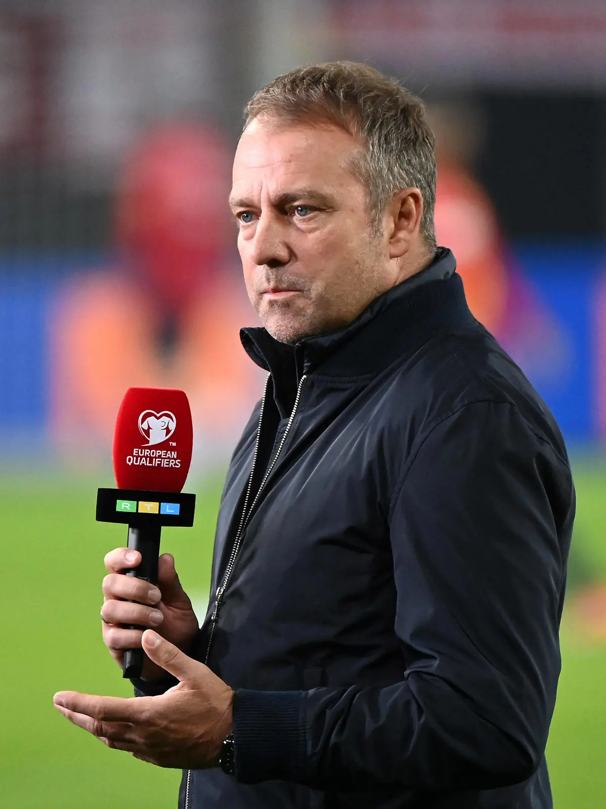 Fussball, Herren, Saison 2021/22, WM-Qualifikation Gruppe J, 7. Spieltag in Hamburg, Deutschland - Rumänien, Trainer Hansi Flick Deutschland vor dem Spiel im Interview, 08.10. 2021, *** Football, men, 2021 22 season, World Cup qualifying group J, matchday 7 in Hamburg, Germany Romania, coach Hansi Flick Germany pre-match interview, 08 10 2021, Copyright: xMatthiasxKochx 