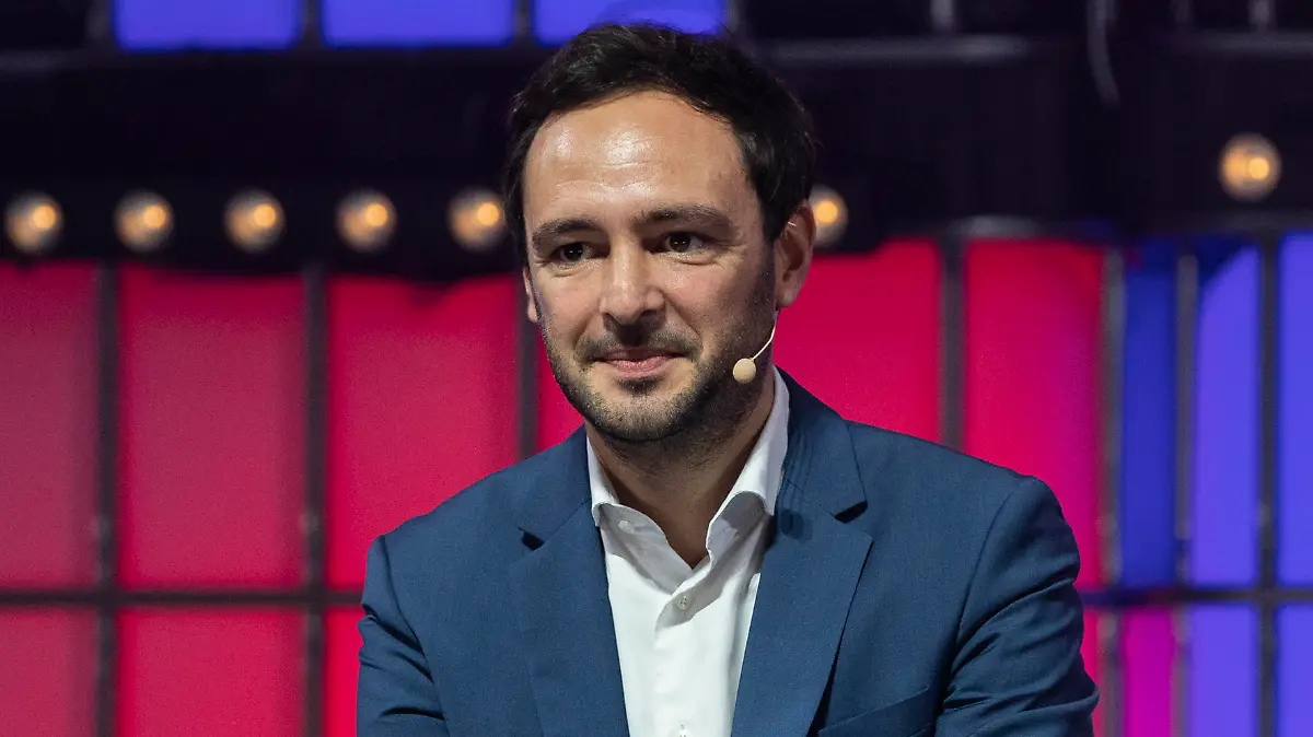 November 1, 2021, Lisbon, Portugal: Co-founder and CEO of Sorare, Nicolas Julia, seen addressing the audience at Altice Arena Centre Stage during the opening night of the Web Summit 2021..The Web Summit has begun in Lisbon. This is one of the largest technology conferences in the world and also a meeting point for the debate on technological evolution in people's lives. This year, around 40.000 participants are expected to attend the Web Summit. (Credit Image: © Hugo Amaral/SOPA Images via ZUMA Press Wire