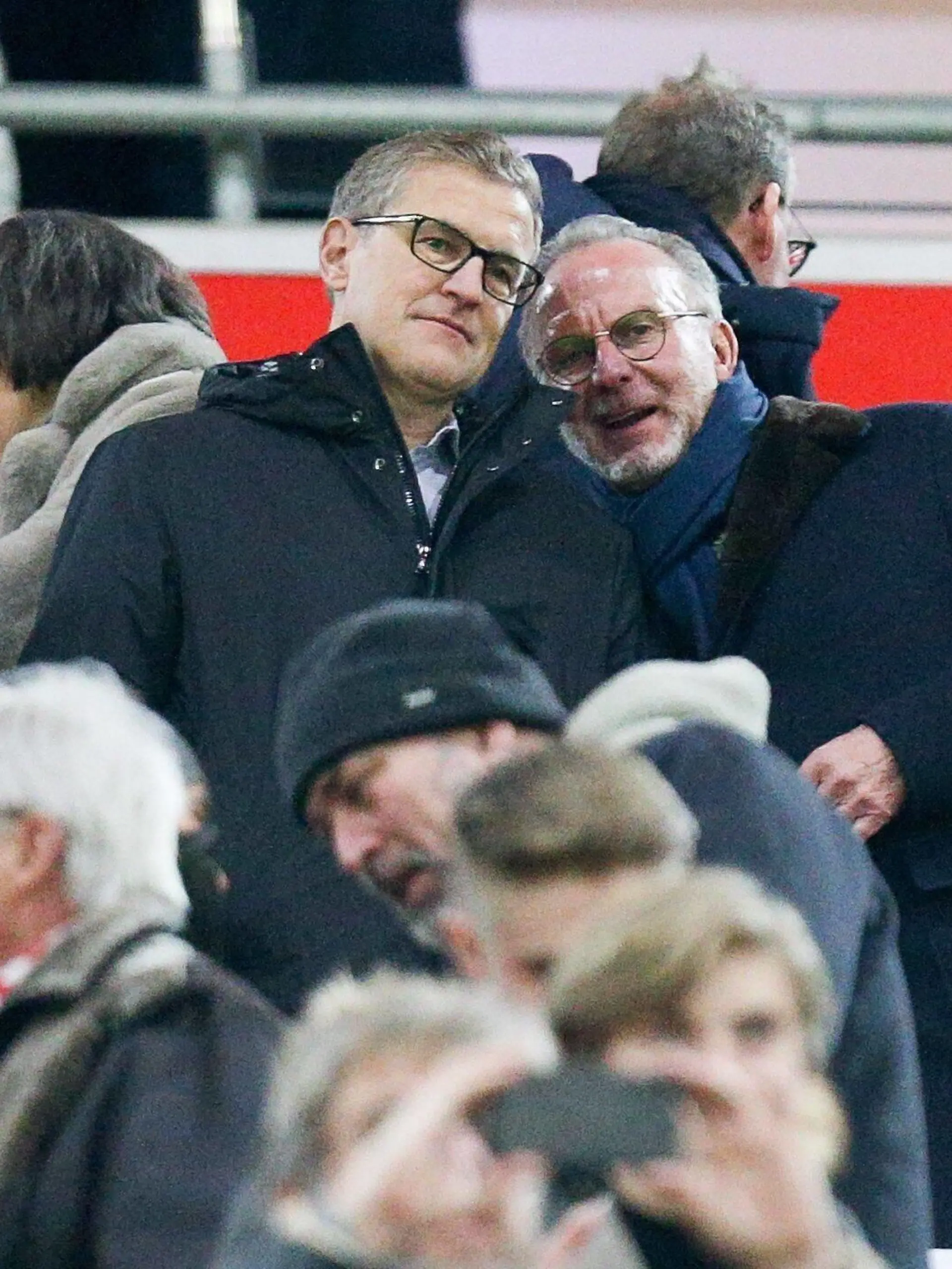 l-r: stellvertretenden Vorstandsvorsitzenden Jan-Christian Dreesen FC Bayern Muenchen und Vorstandsvorsitzender Karl-Heinz Rummenigge FC Bayern Muenchen, FC Bayern Muenchen vs. SC Paderborn 07, 1.Bundesliga, 21.02.2020, DFB regulations prohibit any use of photographs as image sequences and/or quasi-video Muenchen Bayern Deutschland *** l r Deputy Chairman of the Board Jan Christian Dreesen FC Bayern Muenchen and Chairman Karl Heinz Rummenigge FC Bayern Muenchen , FC Bayern Muenchen vs SC Paderborn 07, 1 Bundesliga, 21 02 2020, DFB regulations prohibit any use of photographs as image sequences and or quasi video Muenchen Bayern Deutschland Copyright: xkolbert-press/ChristianxKolbertx 