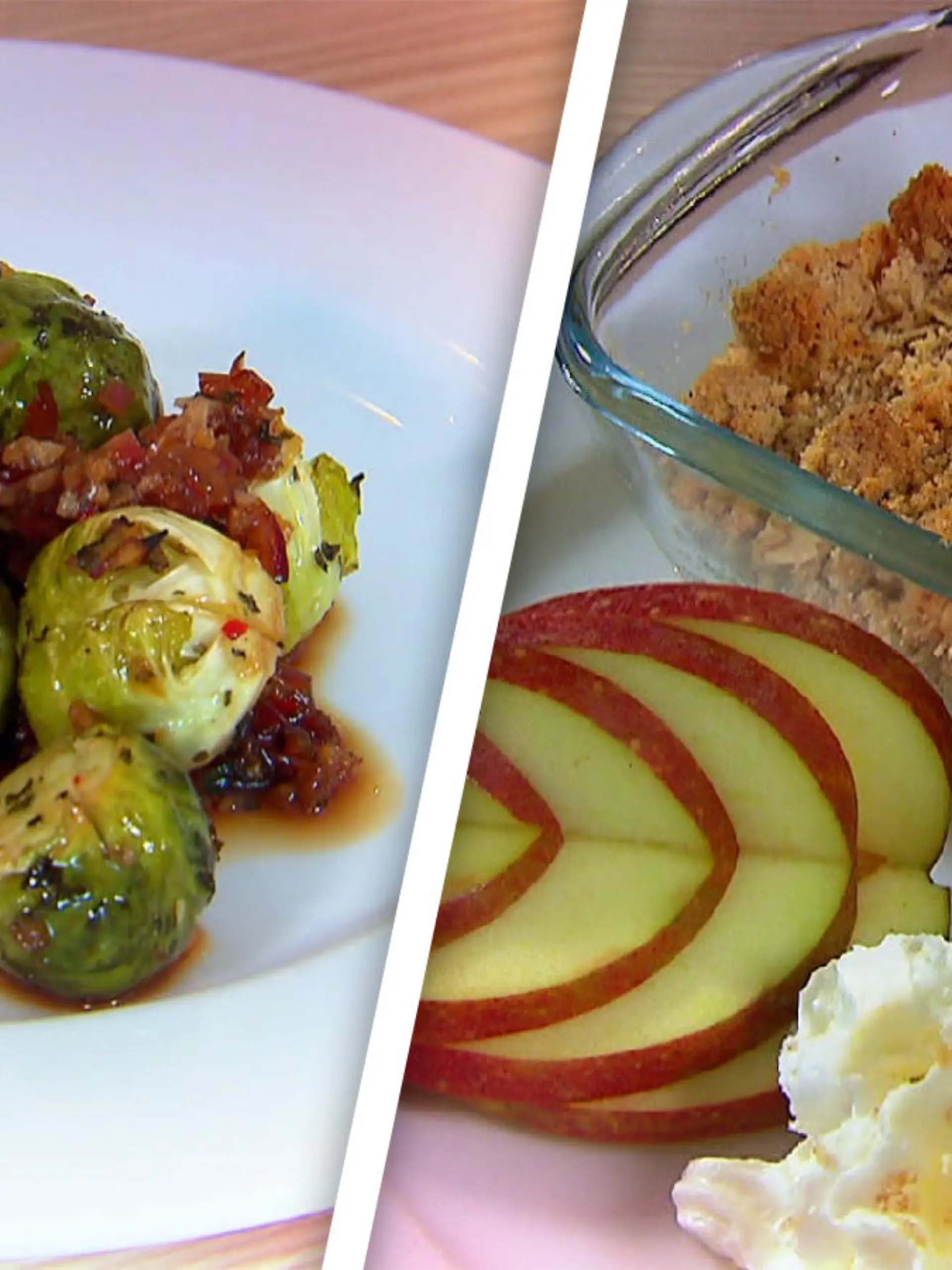 Ofen-Rosenkohl "Asia Style" und Apple Crumble