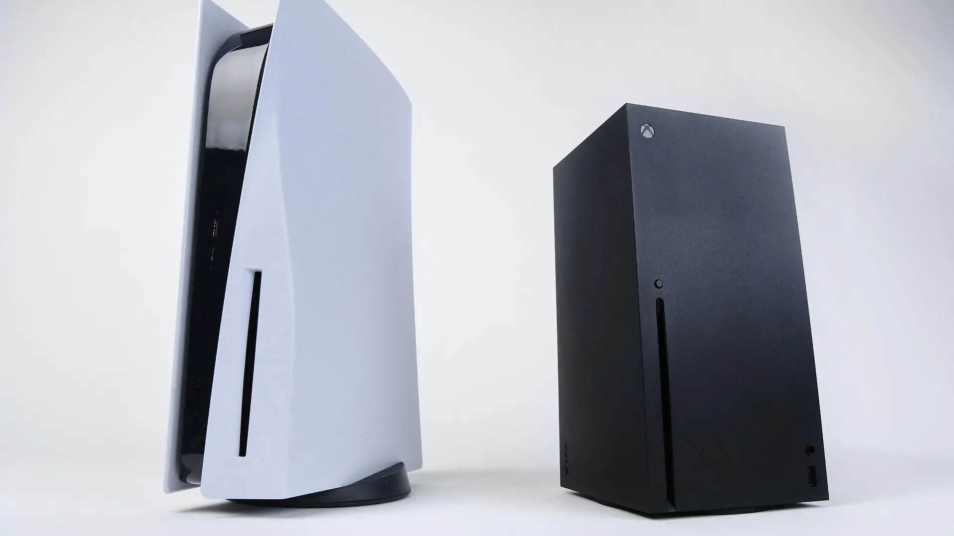 The recently released Sony Playstation 5, left, and the Microsoft Xbox Series X, photographed in Walnut Creek, California, on Oct. 29, 2020. (Jose Carlos Fajardo/Bay Area News Group/TNS/ABACAPRESS.COM - NO FILM, NO VIDEO, NO TV, NO DOCUMENTARY