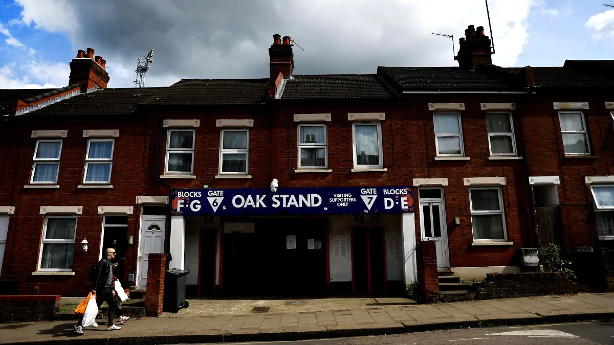 A view of Luton Town's Oak Stand at their Kenilworth Road stadium, Luton, Britain, May 23, 2023. REUTERS/Carl Recine