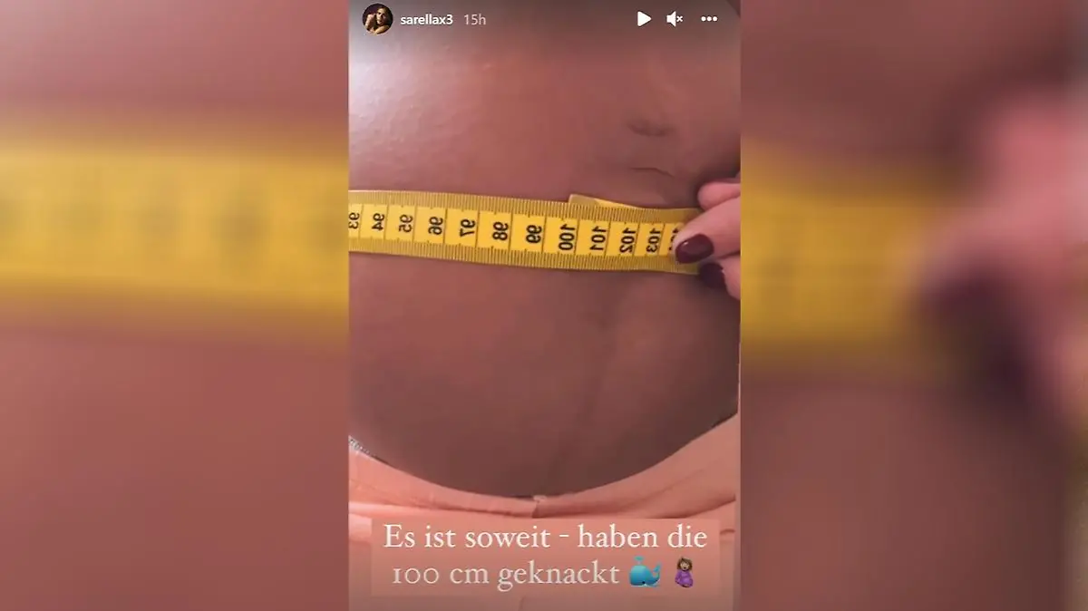 Sarah Engels' Babykugel hat die 100-Zentimeter-Marke geknackt