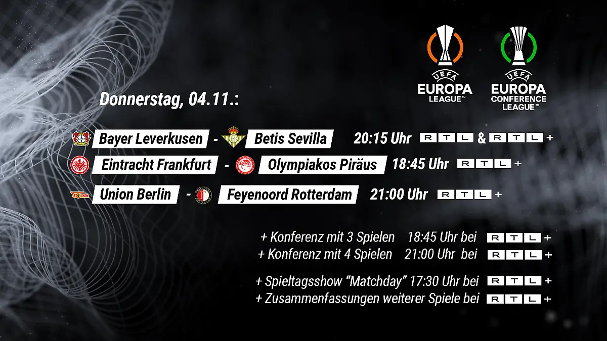 Der 4. Spieltag im Europapokal - LIVE bei RTL und RTL+