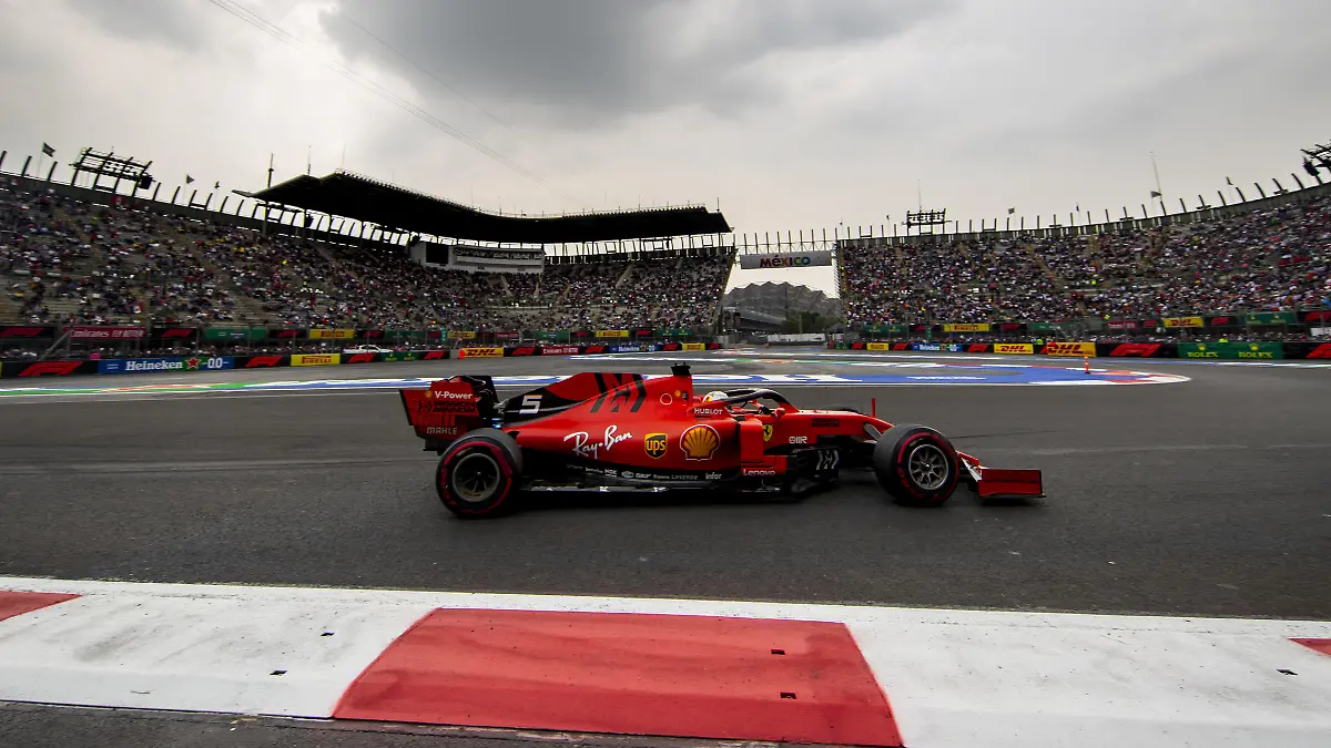 MEXICO CITY, MEXICO - OCTOBER 25: Sebastian Vettel of Germany driving the (5) Scuderia Ferrari SF90 on track during practice for the F1 Grand Prix of Mexico at Autodromo Hermanos Rodriguez on October 25, 2019 in Mexico City, Mexico. (Photo by Mark Thompson/Getty Images)