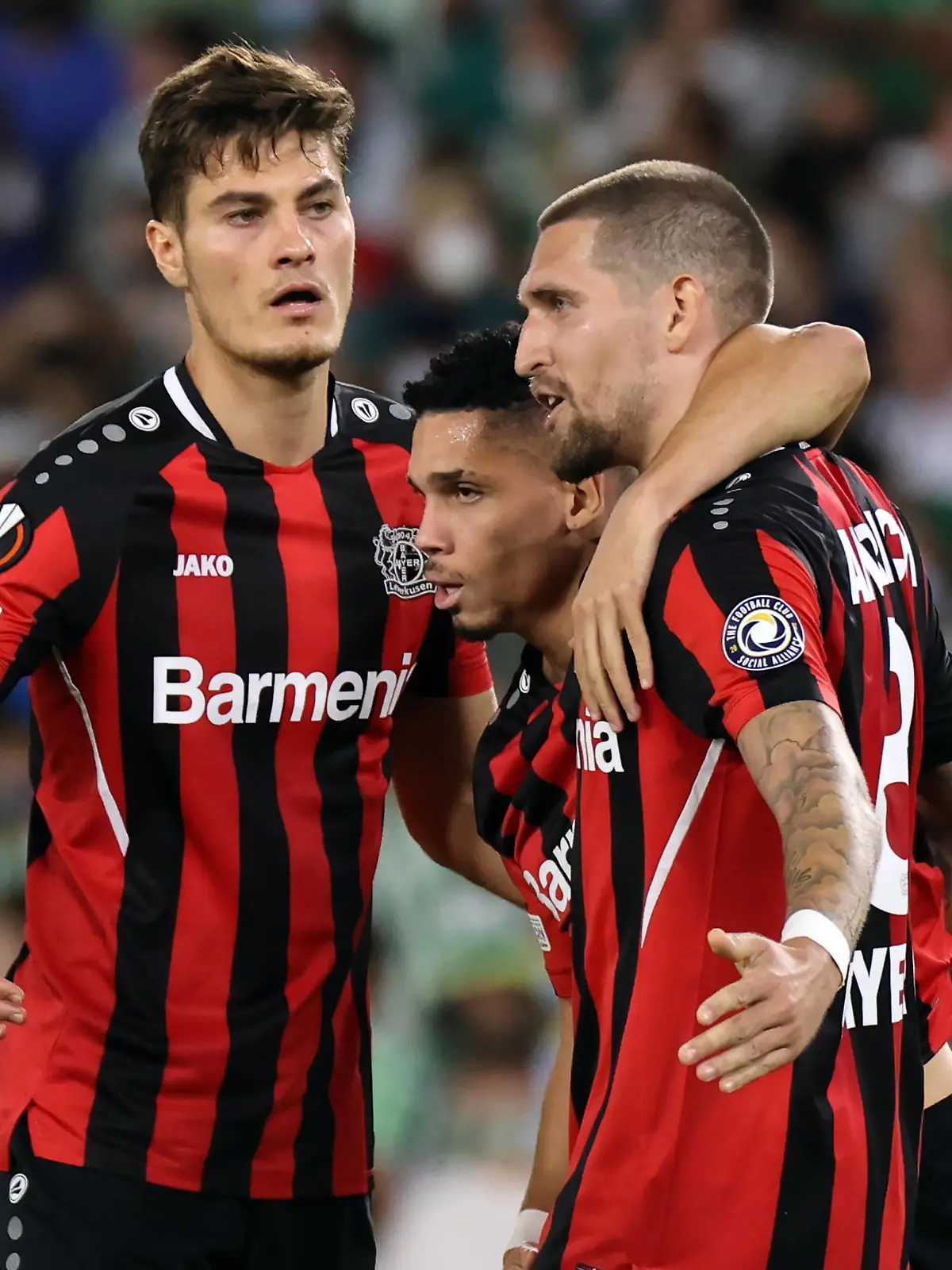  October 21, 2021, Seville, Seville, Spain: Players of Bayer 04 Leverkusen celebrate a goal during the UEFA Europa League Group G stage match between Real Betis and Bayern Leverkusen at Benito Villamarin Stadium on October 21, 2021 in Seville, Spain. Seville Spain - ZUMAd159 0139408444st Copyright: xJosexLuisxContrerasx