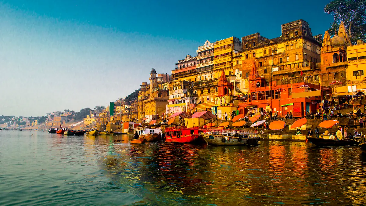 early morning shot of Varanasi in north India