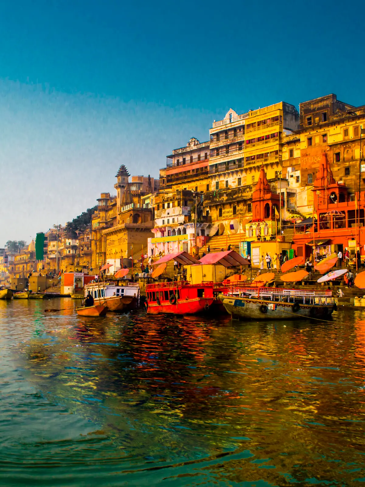 early morning shot of Varanasi in north India
