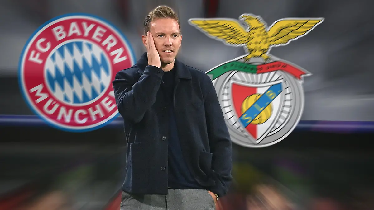 FOTOMONTAGE: Trainer Julian NAGELSMANN (Bayern Muenchen) hofft darauf am 2.11. das Spiel an der Seitenlinie verfolgen zu koennen. Archivfoto:Trainer Julian NAGELSMANN (Bayern Muenchen), Gestik, Einzelbild,angeschnittenes Einzelmotiv, Halbfigur,halbe Figur. FC Bayern Muenchen-Dynamo Kiew 5-0 Fussball Champions League,Gruppe E, 2.Spieltag am 29.09.2021. A L L I A N Z A R E N A.