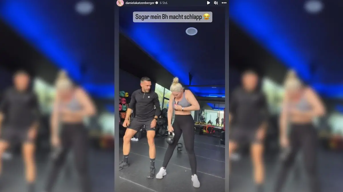 Beim Sport macht Daniela Katzenbergers BH schlapp