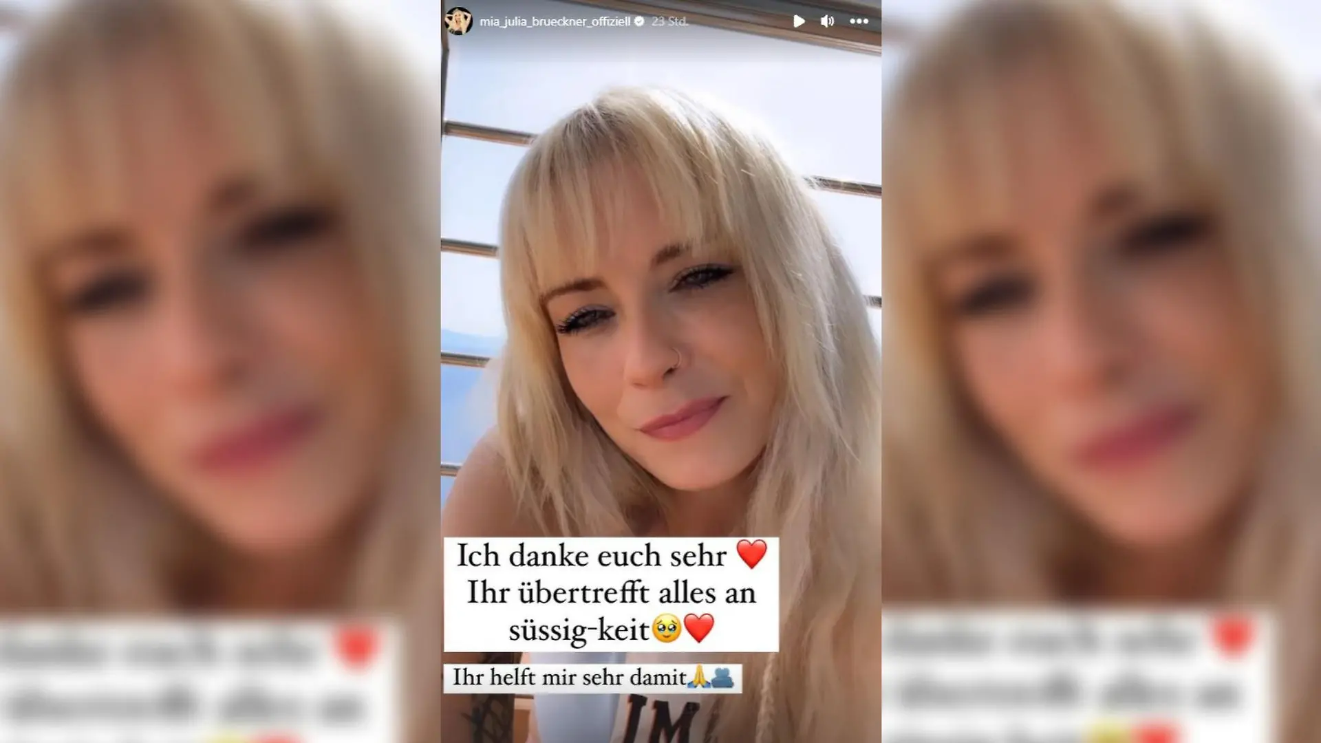 Mia Julia bedankt sich bei ihren Fans