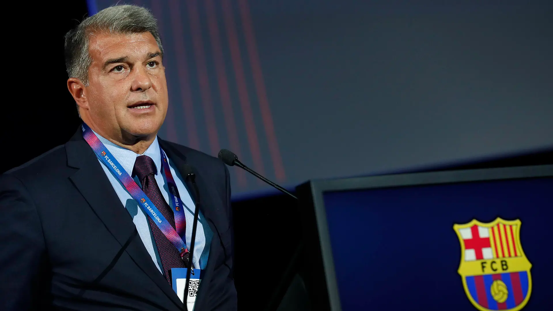 Asamblea General Ordinaria del Barcelona FC. En la imagen, Joan Laporta. Barcelona FC General Assembly. In this picture, Joan Laporta. PUBLICATIONxNOTxINxESP